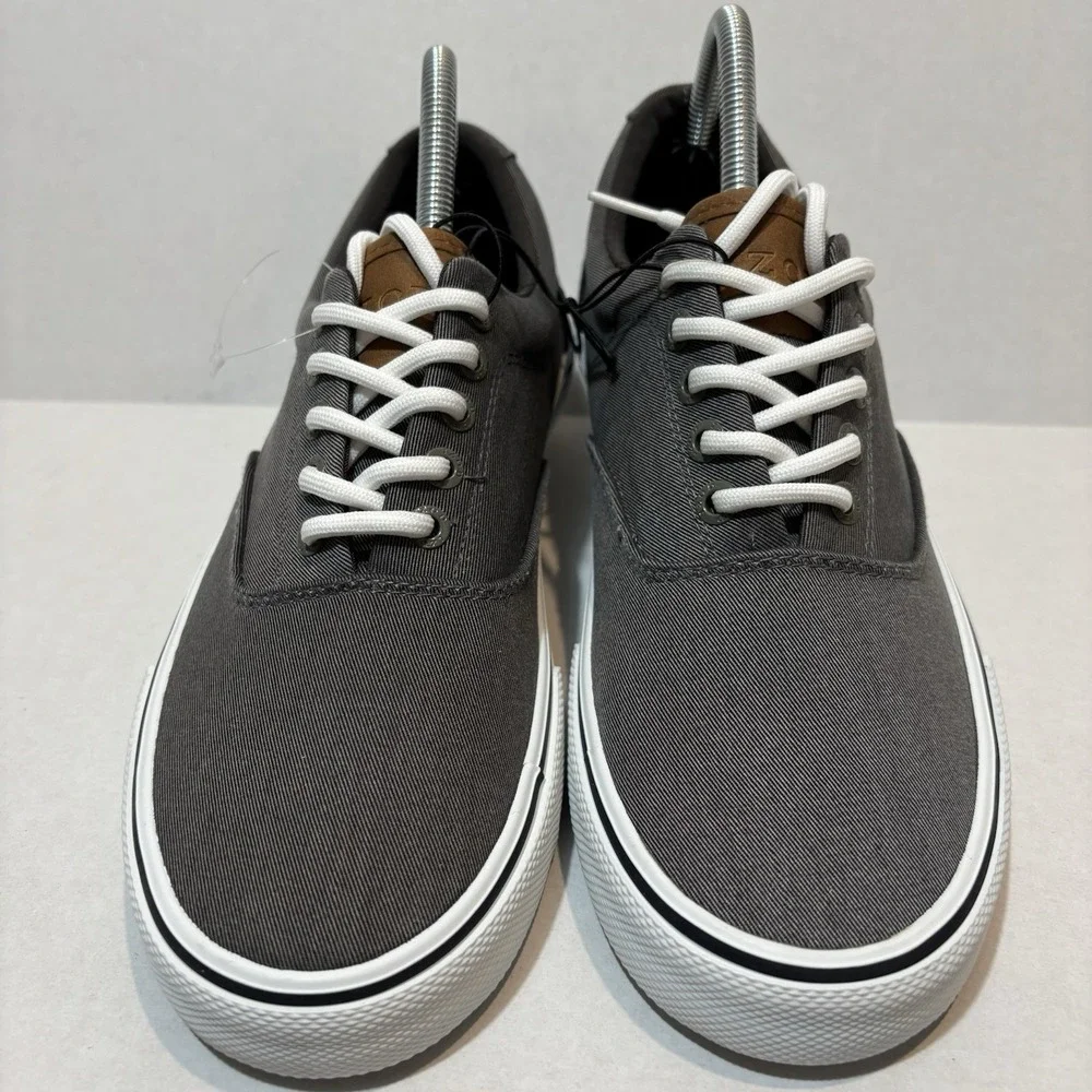 IZOD Men's Rangley Canvas Sneakers Size 8M Gray Memory Foam Casual Shoes Walking